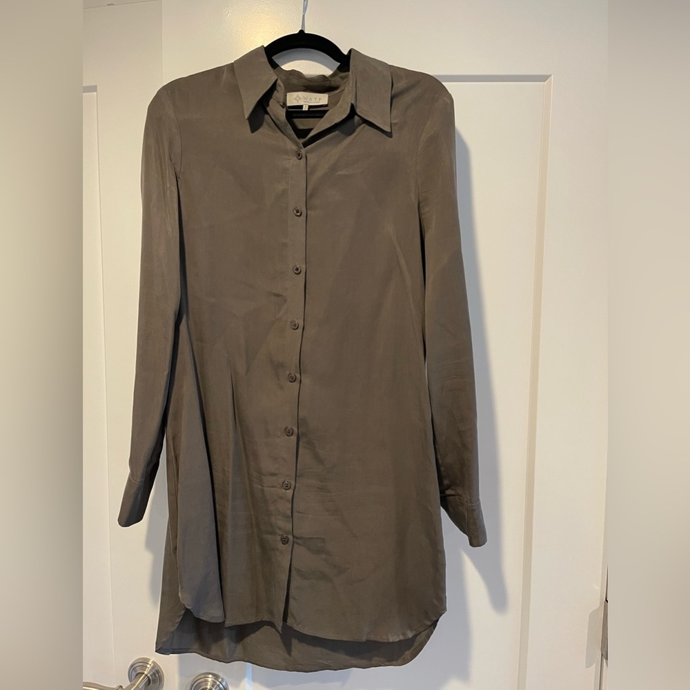 Wayf Olive Green Shirt Dress